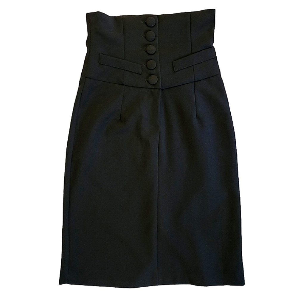 Like new High Rise Pencil Skirt with Button closure Size Juniors 1 Black